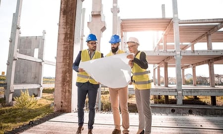 Construction firm employees at a job site